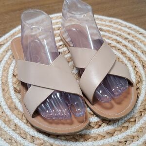 Beach by Matisse Pebble Women’s Leather Nude Sandals, Size 8M